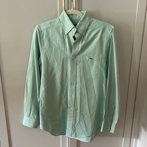 Vineyard Vines Ocean Green Casual Button Down Oxford Shirt